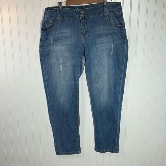 Lane Bryant Denim - Lane Bryant Denim Jeans Womens 18 Blue Washed Straight Stretch ClassicCore Denim